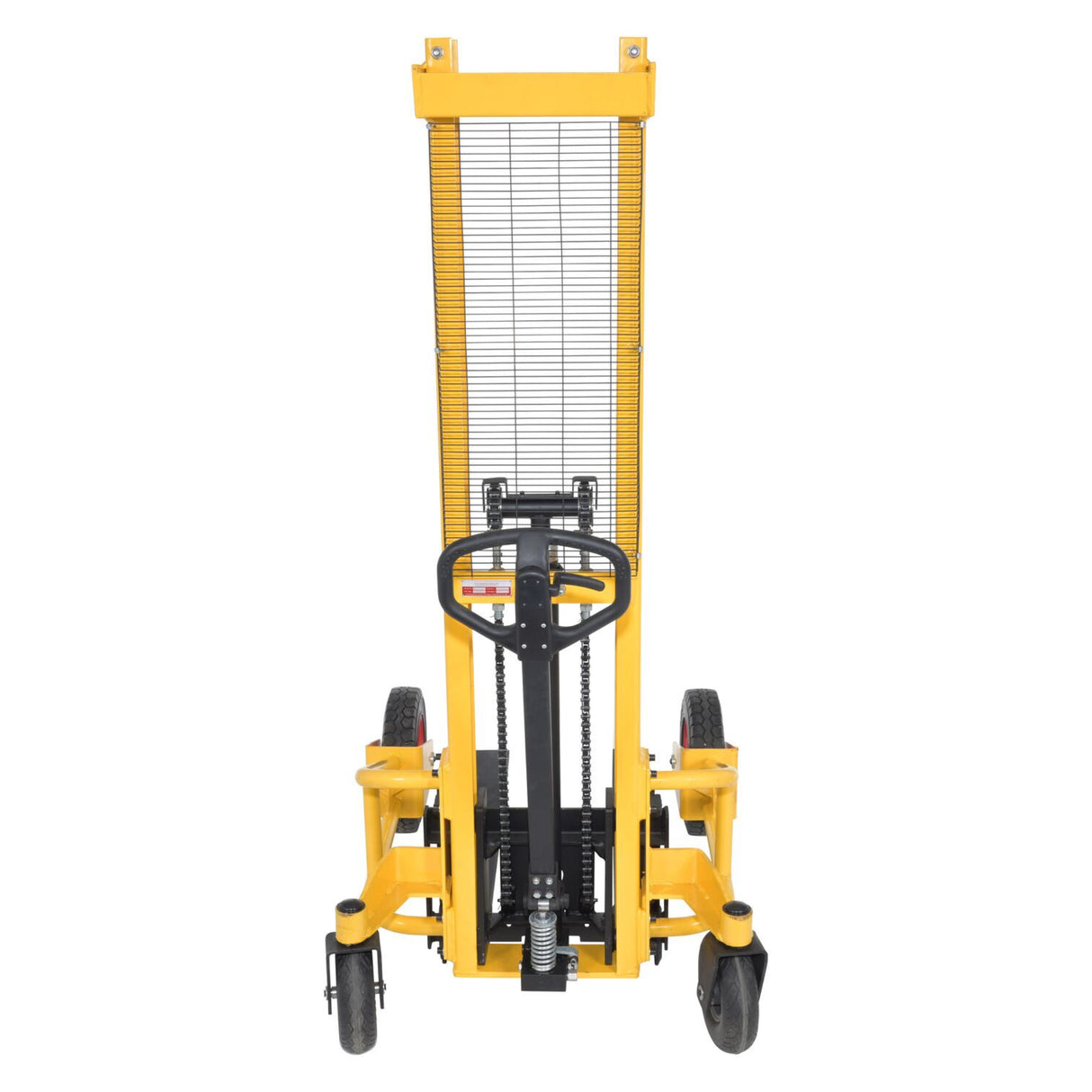 Vestil RT-NMS-60-AF Narrow Manual Rough Terrain Stacker | 1,500 lb Capacity, 59" Lift, Hand Pump Hydraulic, Rubber Tires for Tight Outdoor Spaces