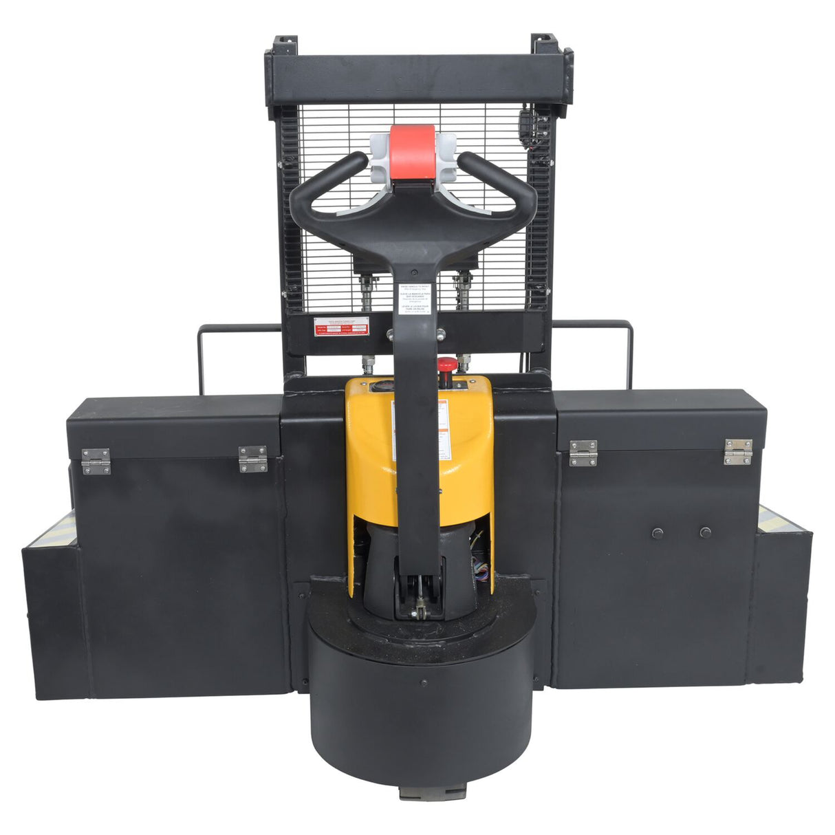 Vestil RT-S Powered Rough Terrain Stacker | 3,000 lb Capacity, 35" or 62" Lift, Rubber Tires for Uneven Surfaces, Adjustable Forks