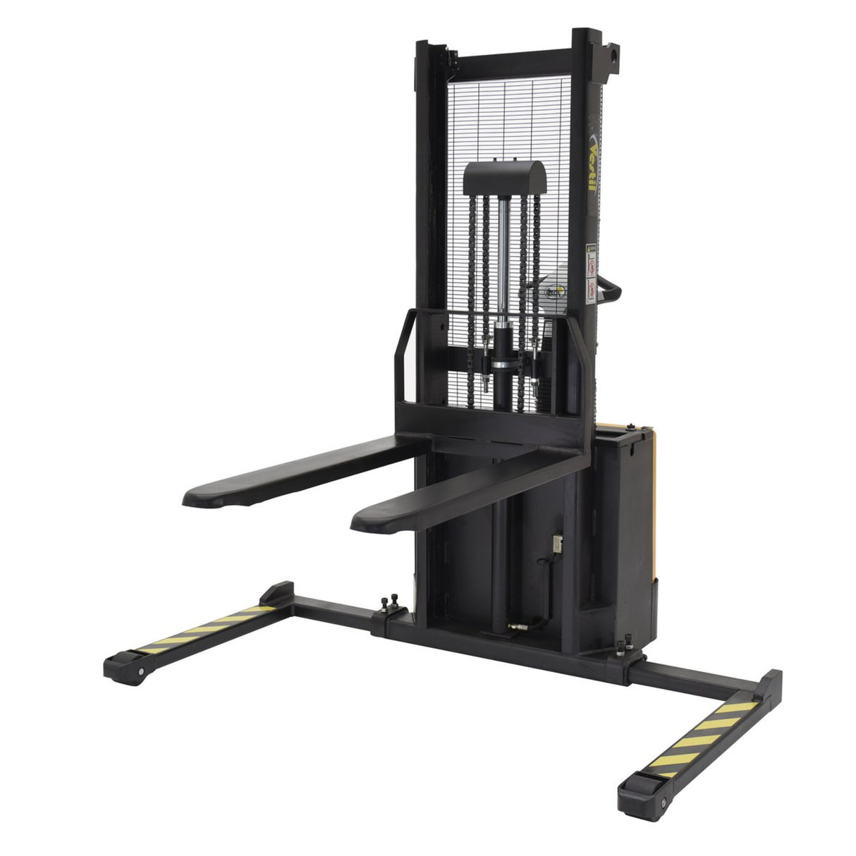Vestil S Series Stacker with Powered Drive AND Powered Lift — Fully Electric 24VDC, High-Torque Drive & Lift, Premium Emergency Reverse Safety, 2,000 lb Capacity