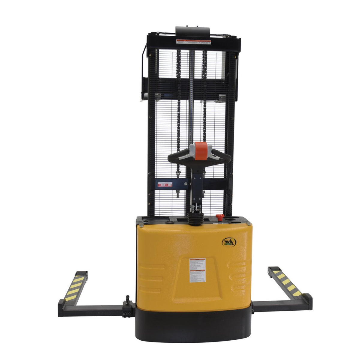 Vestil S Series Stacker with Powered Drive AND Powered Lift — Fully Electric 24VDC, High-Torque Drive & Lift, Premium Emergency Reverse Safety, 2,000 lb Capacity