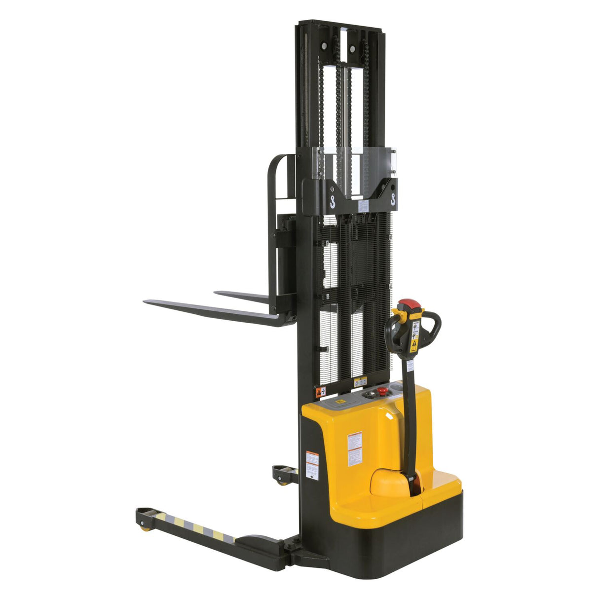 Vestil S2 Variable Speed Drive Double Mast Fully Powered Stacker | 2,200 lb Capacity, 118" Lift, Adjustable Forks, 24V Electric