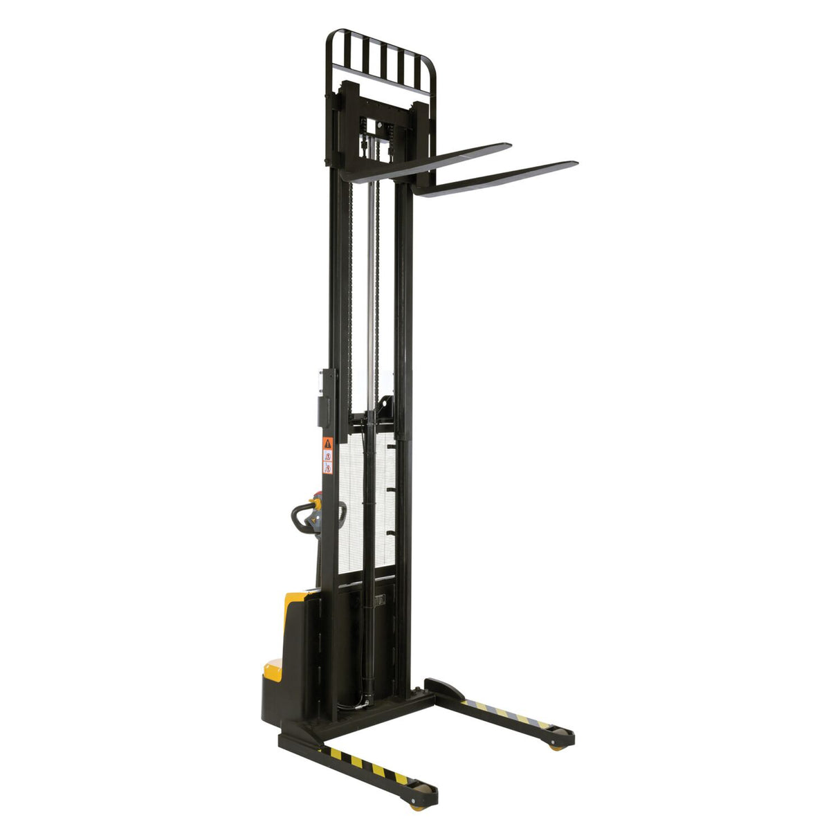 Vestil S2 Variable Speed Drive Double Mast Fully Powered Stacker | 2,200 lb Capacity, 118" Lift, Adjustable Forks, 24V Electric
