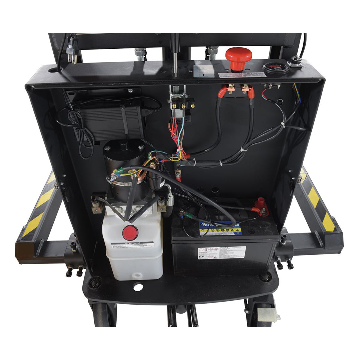 Vestil SL3 Heavy-Duty Semi-Electric Stacker with Powered Lift — 3,000 lb Capacity, Adjustable Forks, 36" or 63" Lift Heights