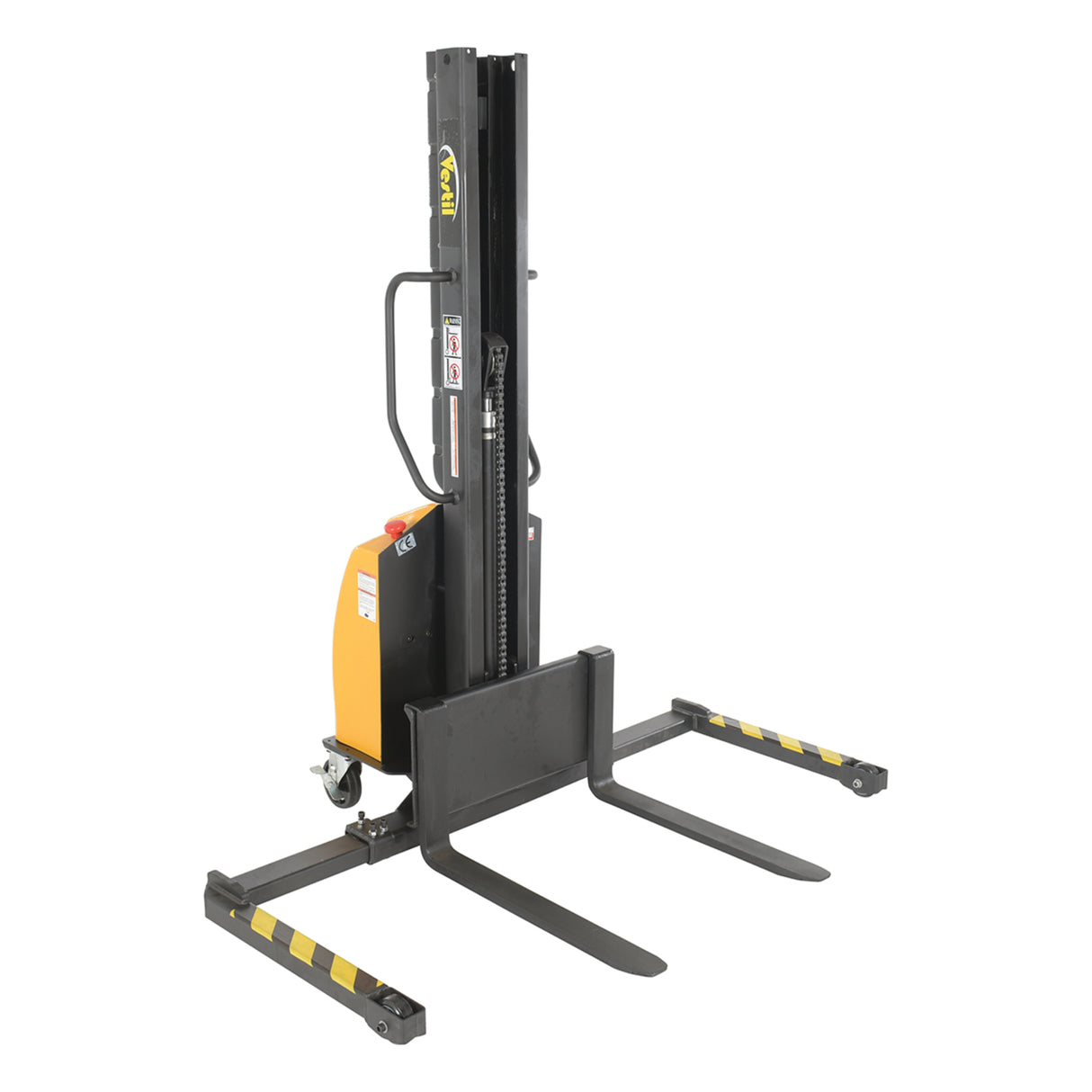 Vestil SLNM-63 Narrow Mast Stacker with Powered Lift | 1,000 lb Capacity, 63" Lift, Semi-Electric, Adjustable or Fixed Forks