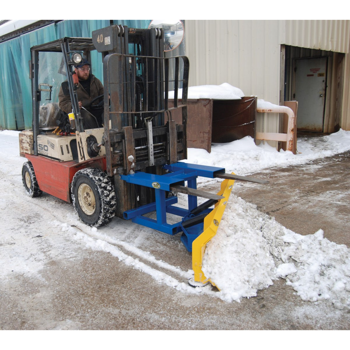 Vestil Fork Truck Snow Plow / Pusher - 72" Blade, 60° Rotation (SPB Series)