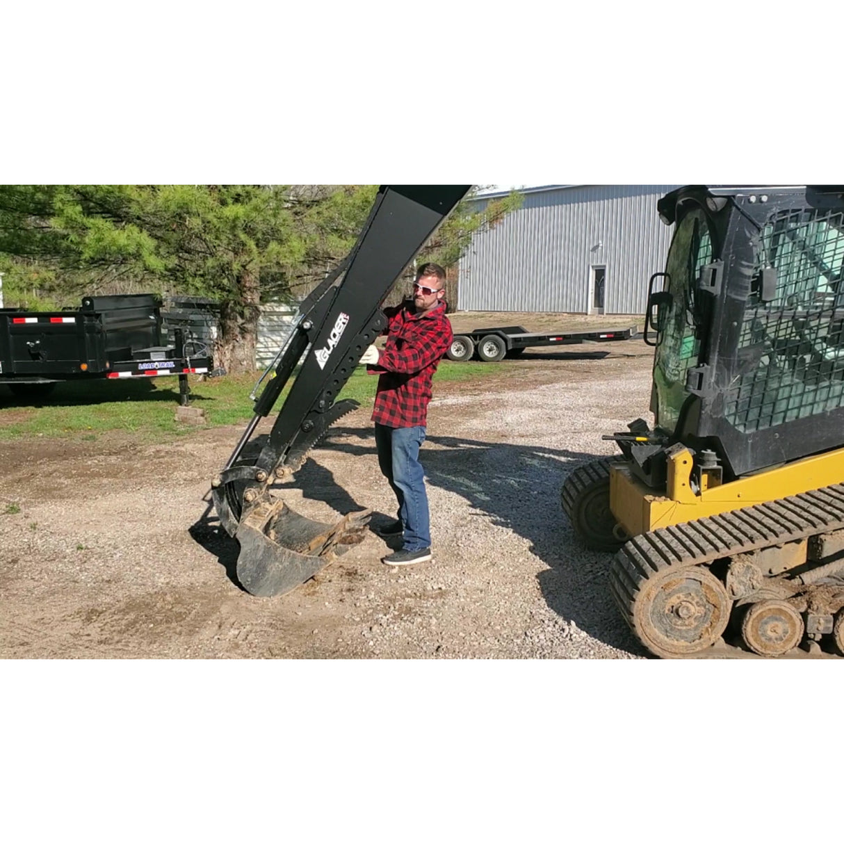 Glacier Attachments Fixed-Boom Backhoe Attachment for Skid Steers