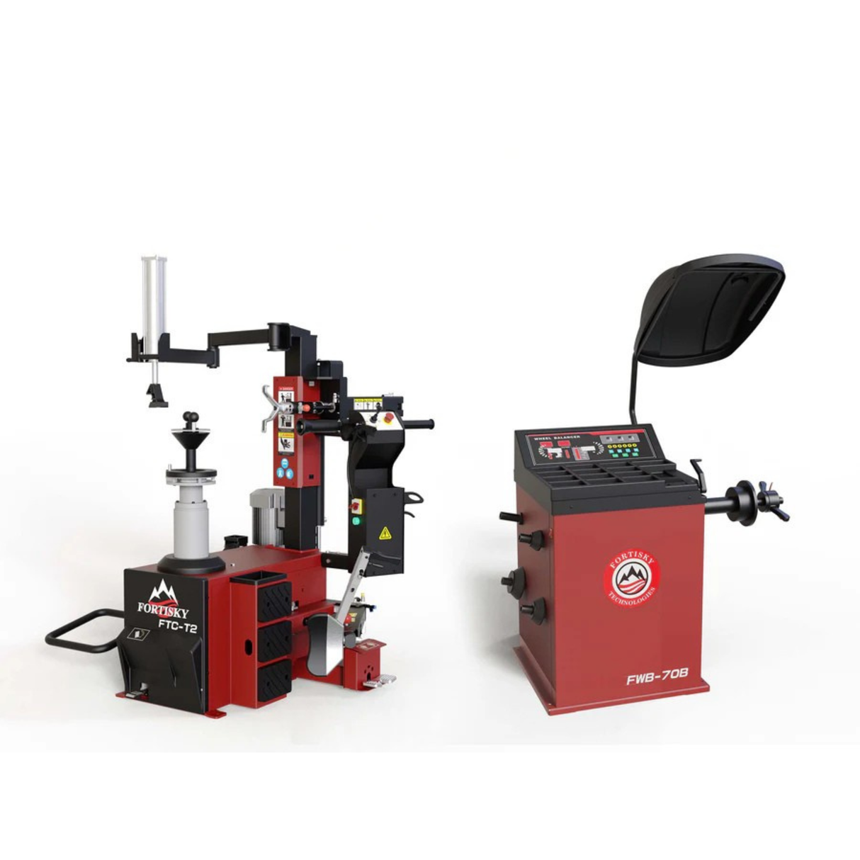 Fortisky Leverless Center Post Tire Changer Fully Automatic Combo T2-70B