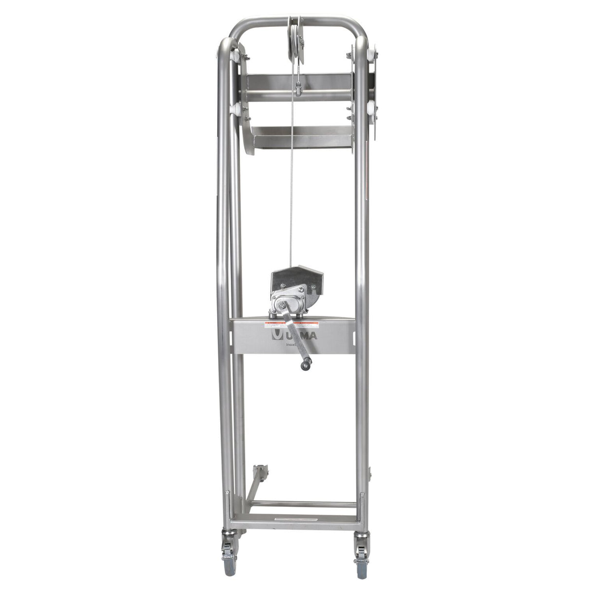 Vestil ULM-MS-220 Stainless Steel Manual Load Stacker | 304L Cradle Design, 220 lb Capacity, Sanitary Hand-Operated Lift