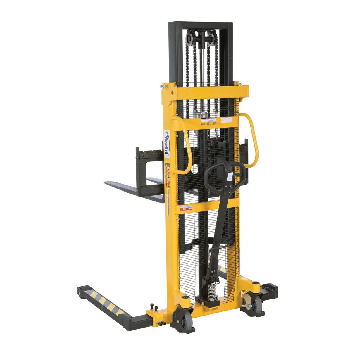 Vestil VHPS-2200-AA Premium Manual Hand Pump Stacker | 2,200 lb Capacity, 98.5" Lift Height, Dual Foot & Hand Pump Action