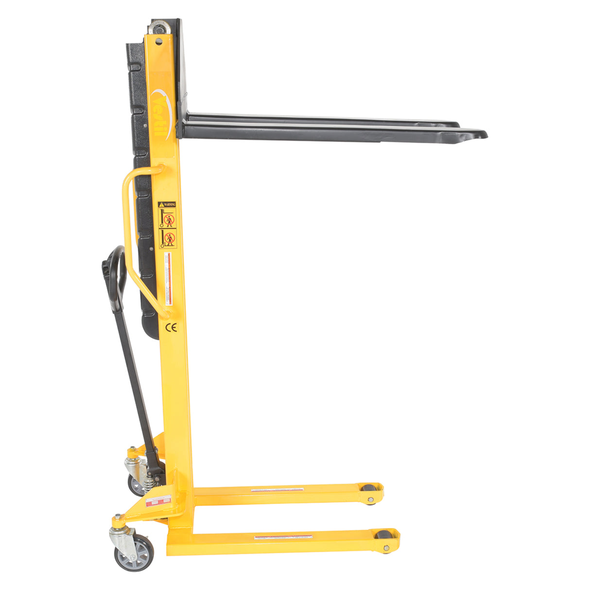 Vestil VHPS-NM-1000 Narrow Mast Manual Hand Pump Stacker | 1,000 lb Capacity, 62" Lift, Adjustable or Fixed Forks for Tight Aisles