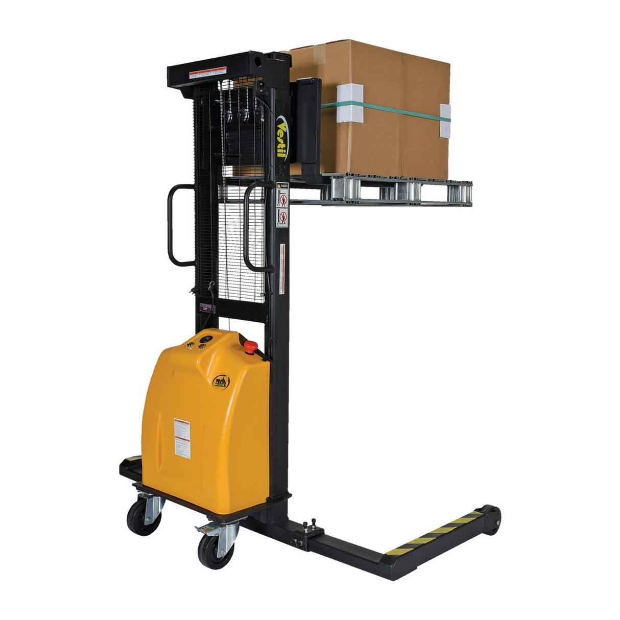 Vestil VWS-770 Manual Hand Winch Stacker | 770 lb Capacity, 59" Lift, Steel Cable Lift Mechanism, Adjustable or Fixed Forks
