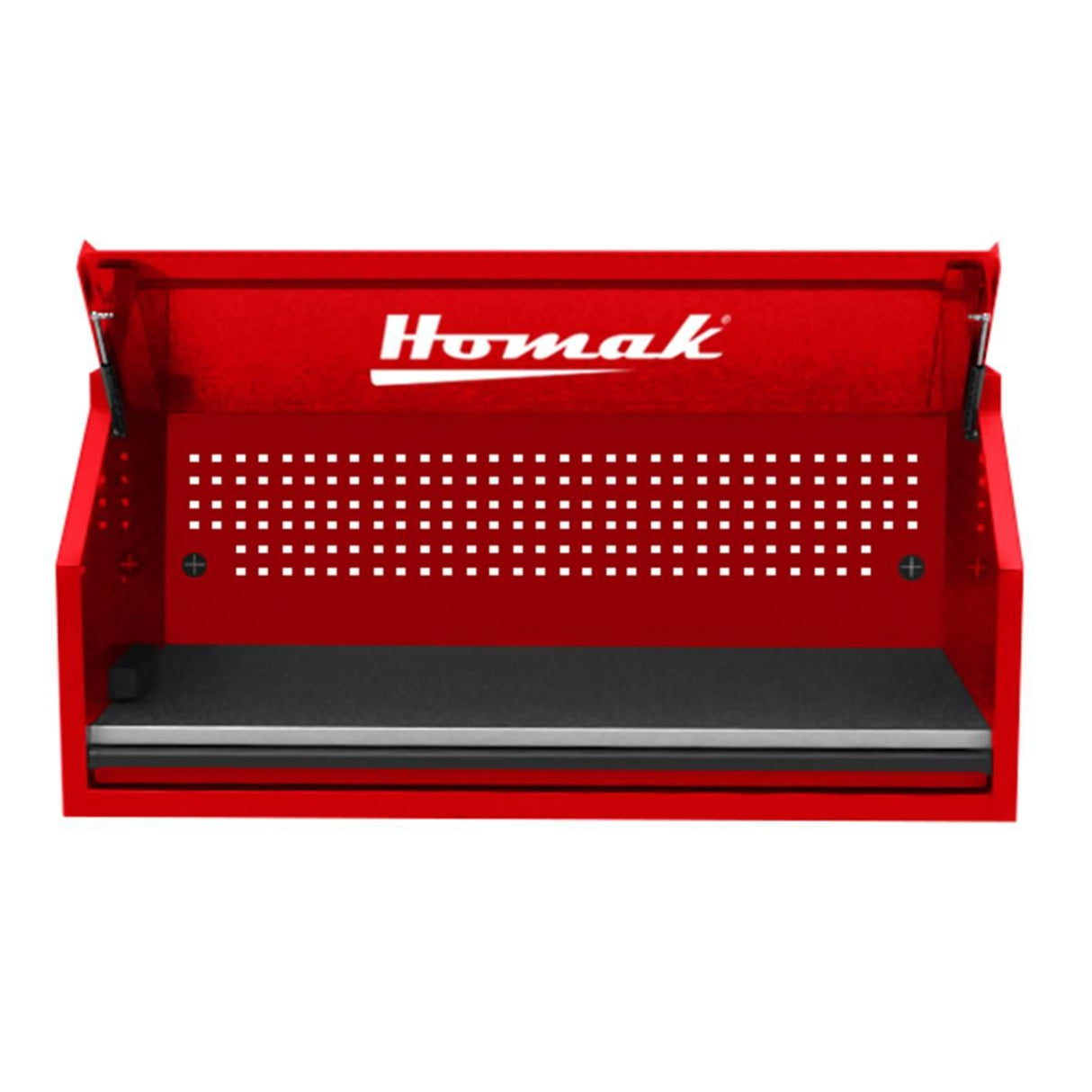 Homak 54" RS Pro Top Hutch — 1 Drawer, Stainless Work Surface, 4 Outlets + 2 USB