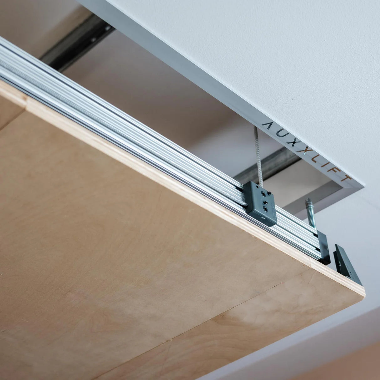 Auxx-Lift Attic-Lift Motorized Attic Storage Platform Lift – Up to 400 lb Through-Ceiling Lift with Wireless Remote, Assembled in USA