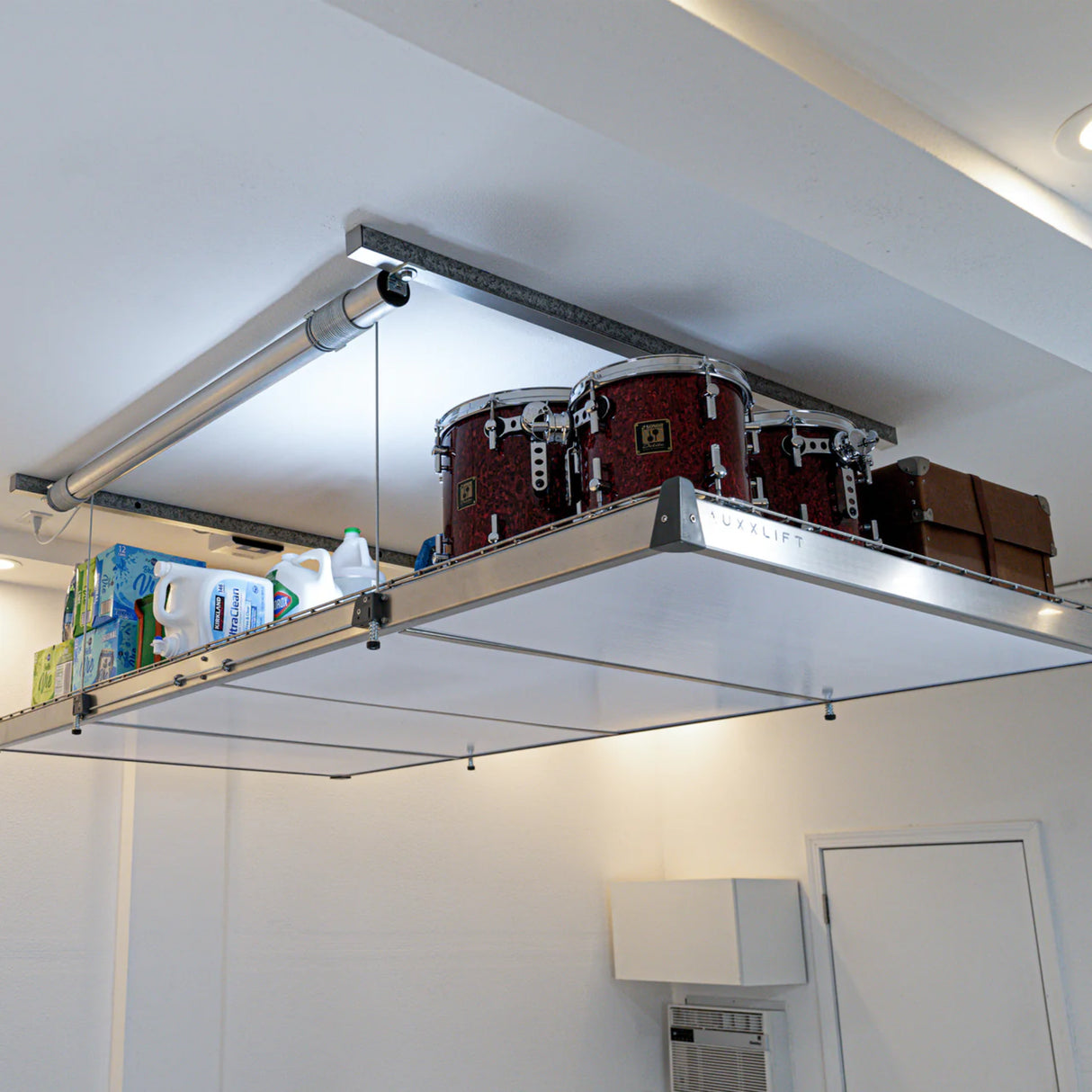 Auxx-Lift Motorized Overhead Garage Storage Lift – Up to 800 lb Ceiling Storage Platform with Wireless Remote, Assembled in USA