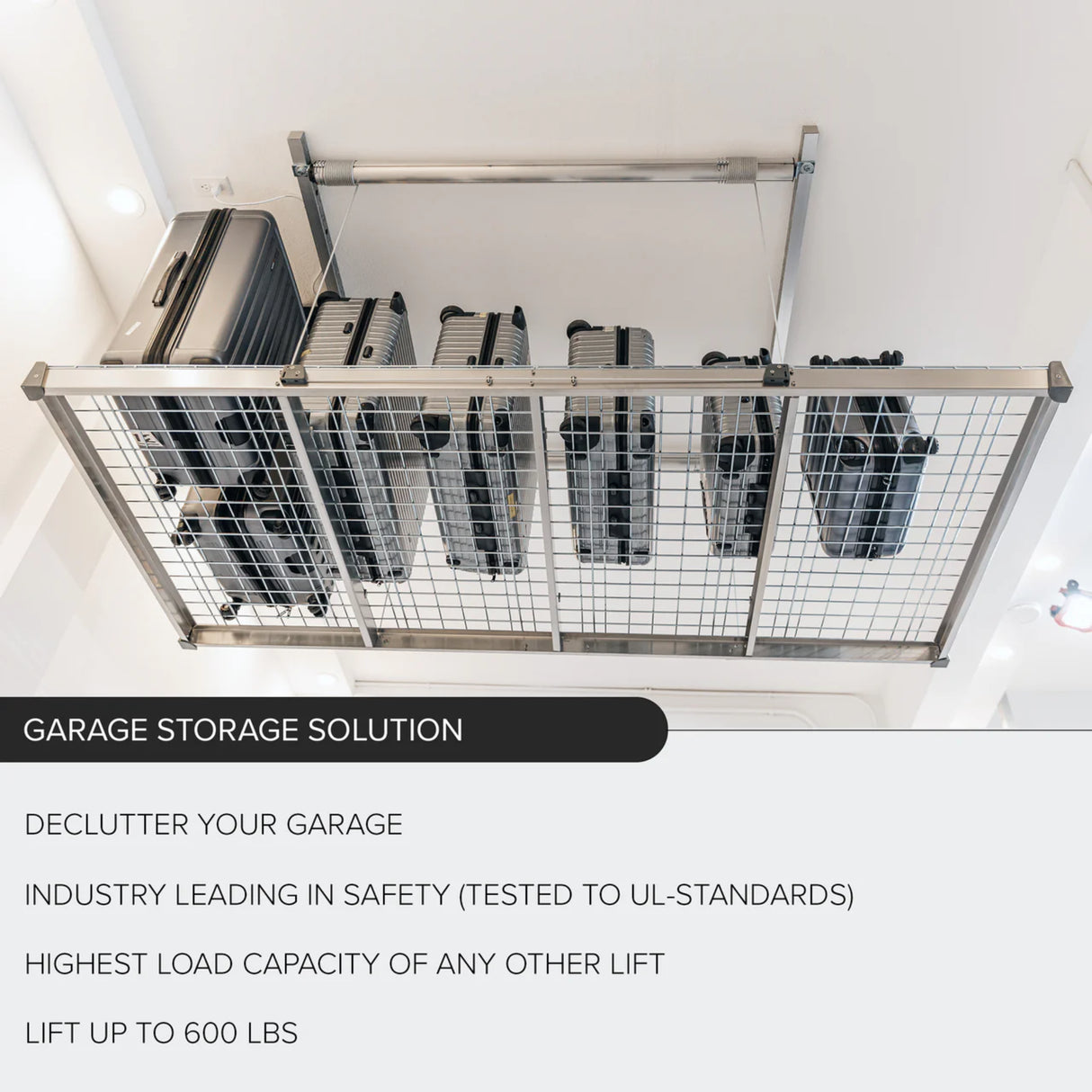 Auxx-Lift Motorized Overhead Garage Storage Lift – Up to 800 lb Ceiling Storage Platform with Wireless Remote, Assembled in USA