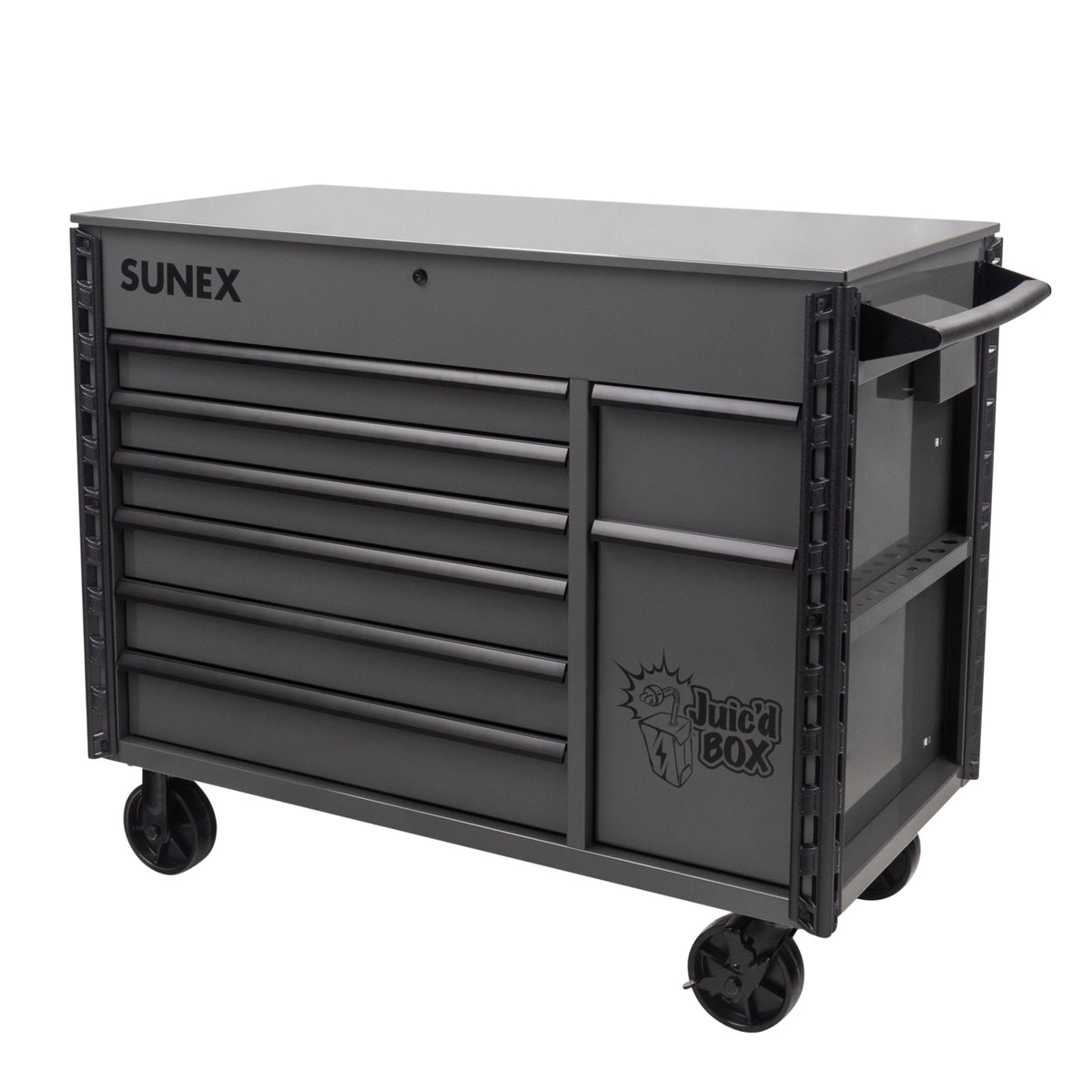 SUNEX Juic'd BOX 50" 7-Drawer Powered Tool Cart, 700 lb Capacity