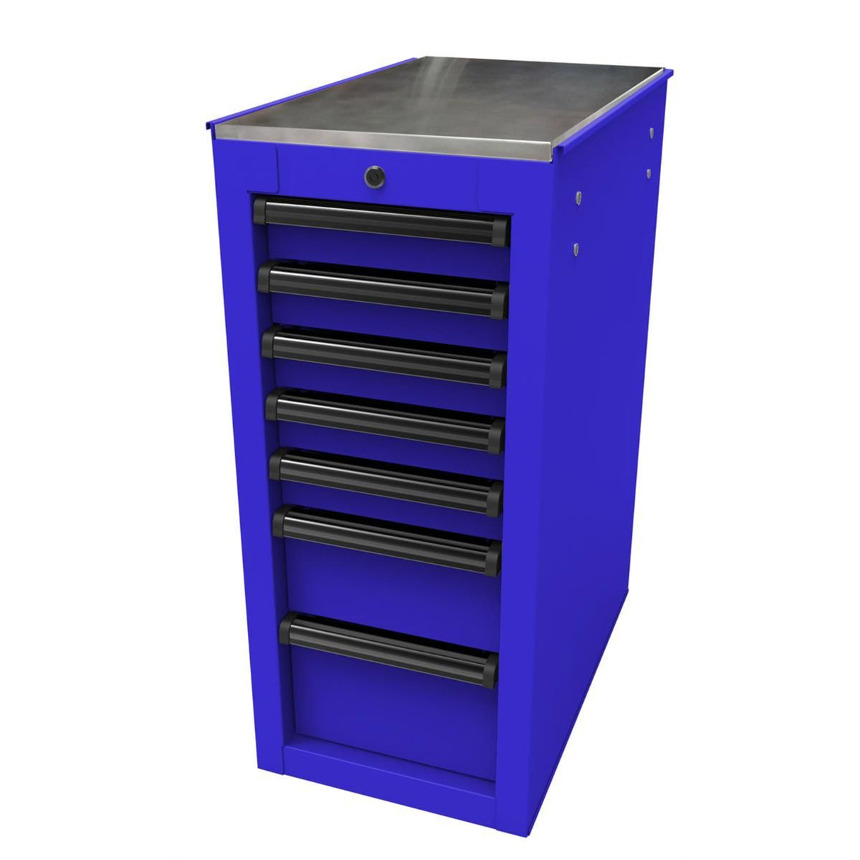 Homak RS Pro 14-1/2" 7-Drawer Side Cabinet — 24" Depth, Stainless Top, 660 lb Casters