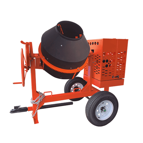 Crown C9P Series Concrete Mixer - 9 Cubic Feet, Poly Drum, Torsion Axle, Highway Towable