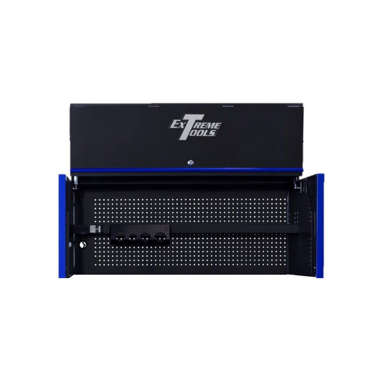 Extreme Tools RX Series 55in Extreme Power Workstation Professional Hutch, Black/Blue