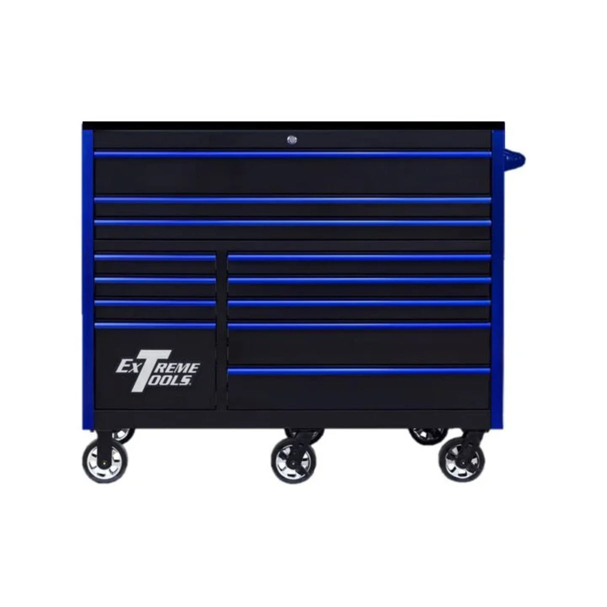Extreme Tools RX Series 55in 12-Drawer Roller Cabinet, Black/Blue