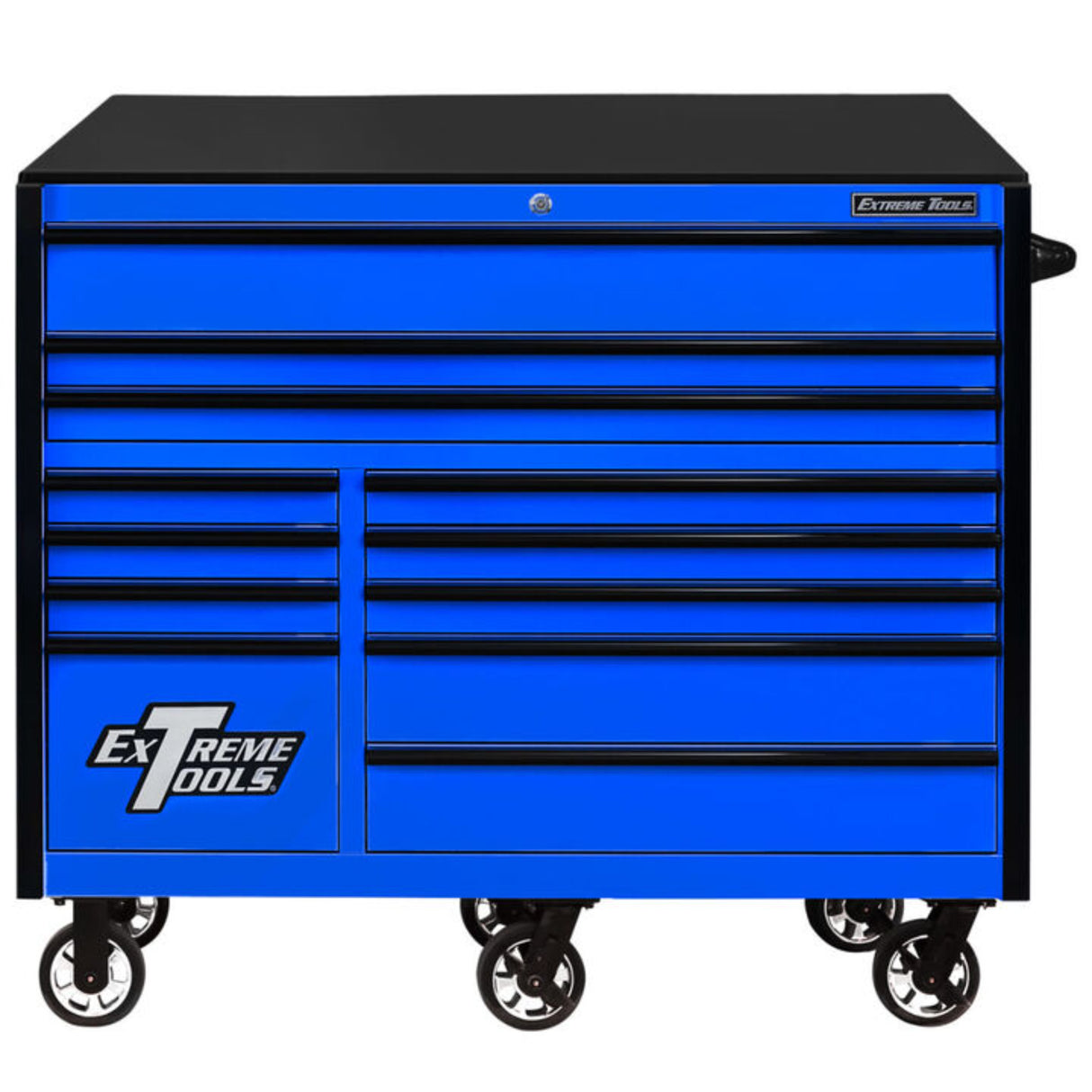 Extreme Tools RX Series 55in 12-Drawer Roller Cabinet, Blue/Black