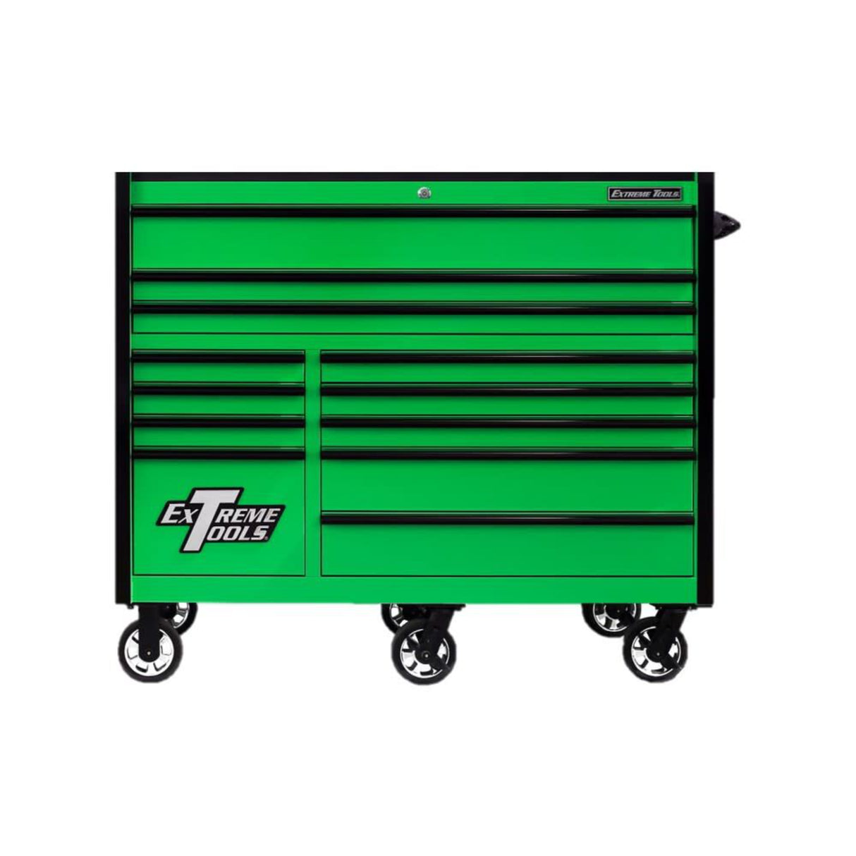 Extreme Tools RX Series 55in 12-Drawer Roller Cabinet, Green/Black