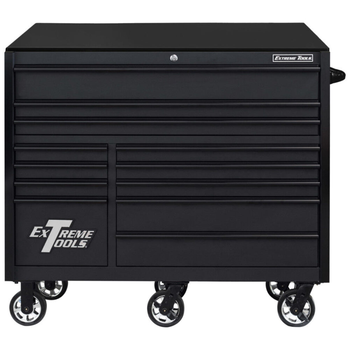 Extreme Tools RX Series 55in 12-Drawer Roller Cabinet, Matte Black