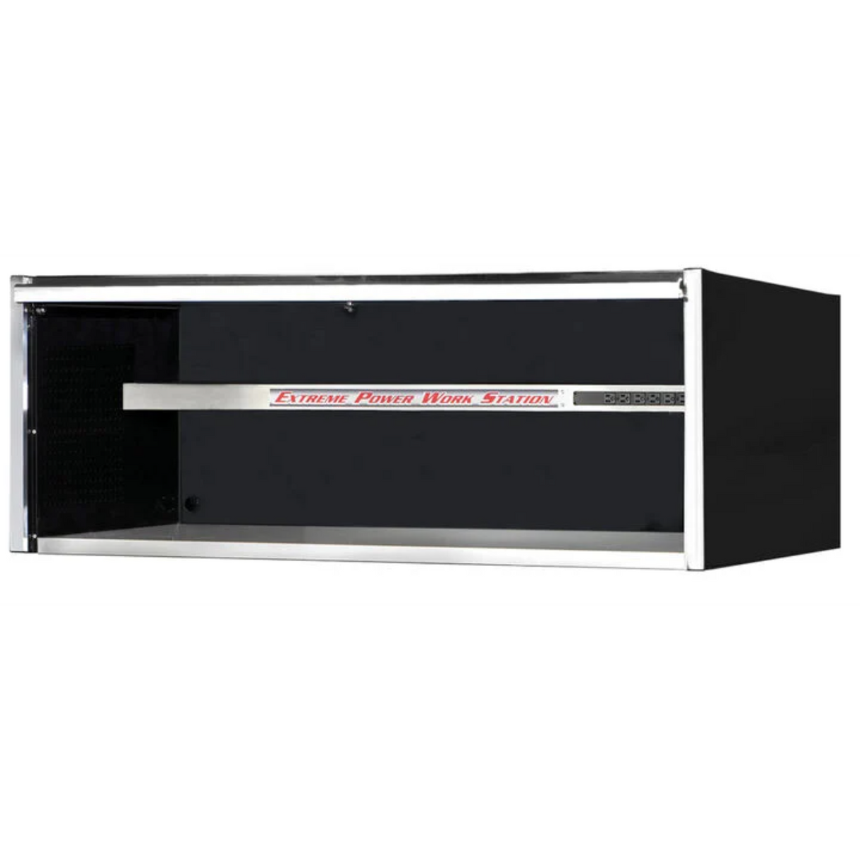 Extreme Tools EX Series 72in Extreme Power Workstation Hutch, Black/Chrome