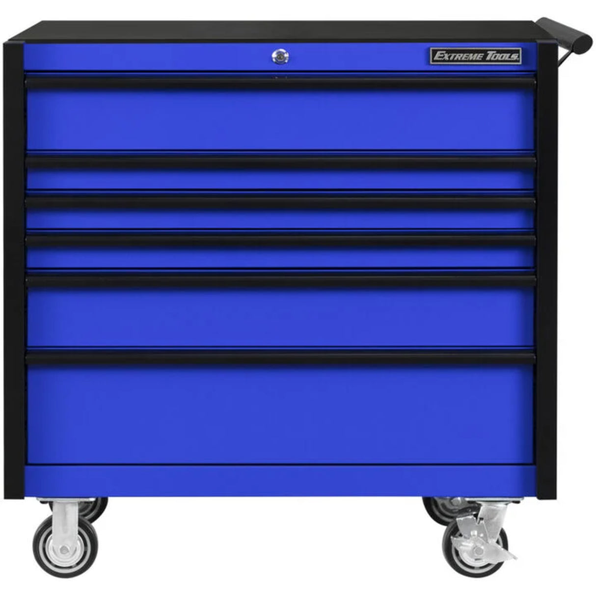 Extreme Tools DX Series 41in W x 25in D 6-Drawer Roller Cabinet, Blue/Black