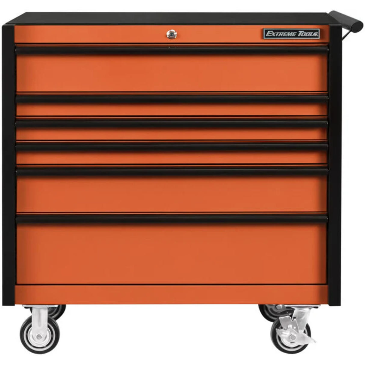 Extreme Tools DX Series 41in W x 25in D 6-Drawer Roller Cabinet, Orange/Black