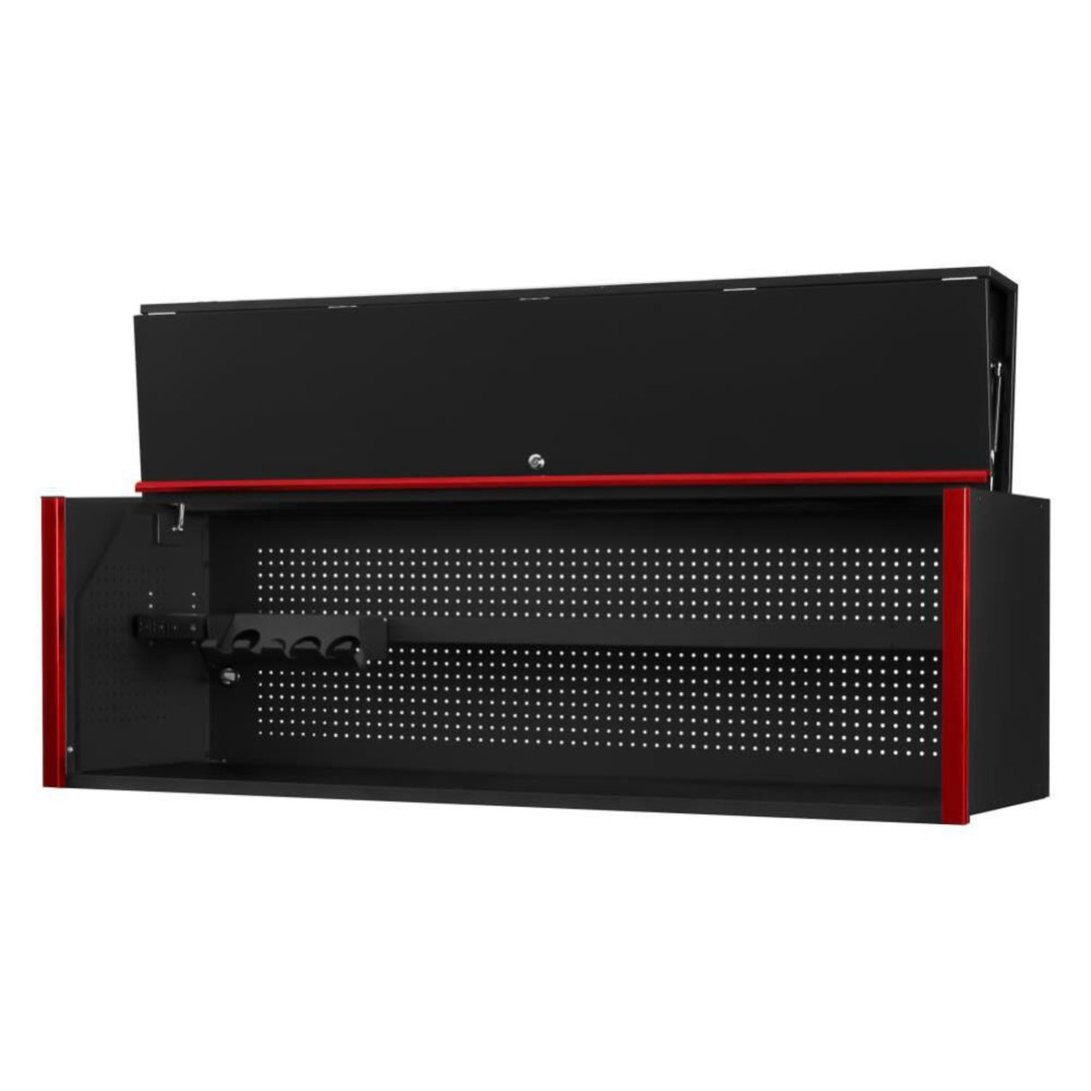 Extreme Tools DX Series 72in W x 21in D Extreme Power Workstation Top Hutch, Black/Red