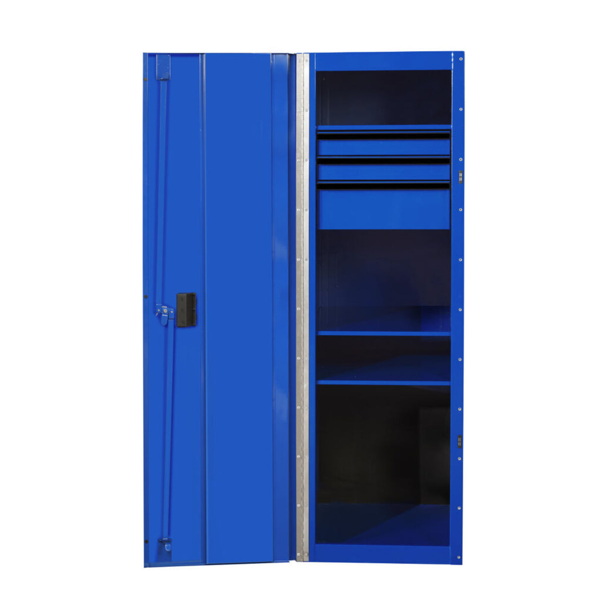 Extreme Tools RX Series 24in W x 30in D 3-Drawer/3-Shelf Side Locker, Blue/Black