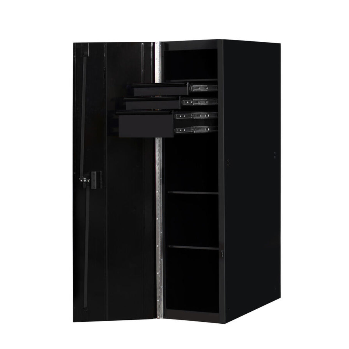 Extreme Tools RX Series 24in W x 30in D 3-Drawer/3-Shelf Side Locker, Matte Black