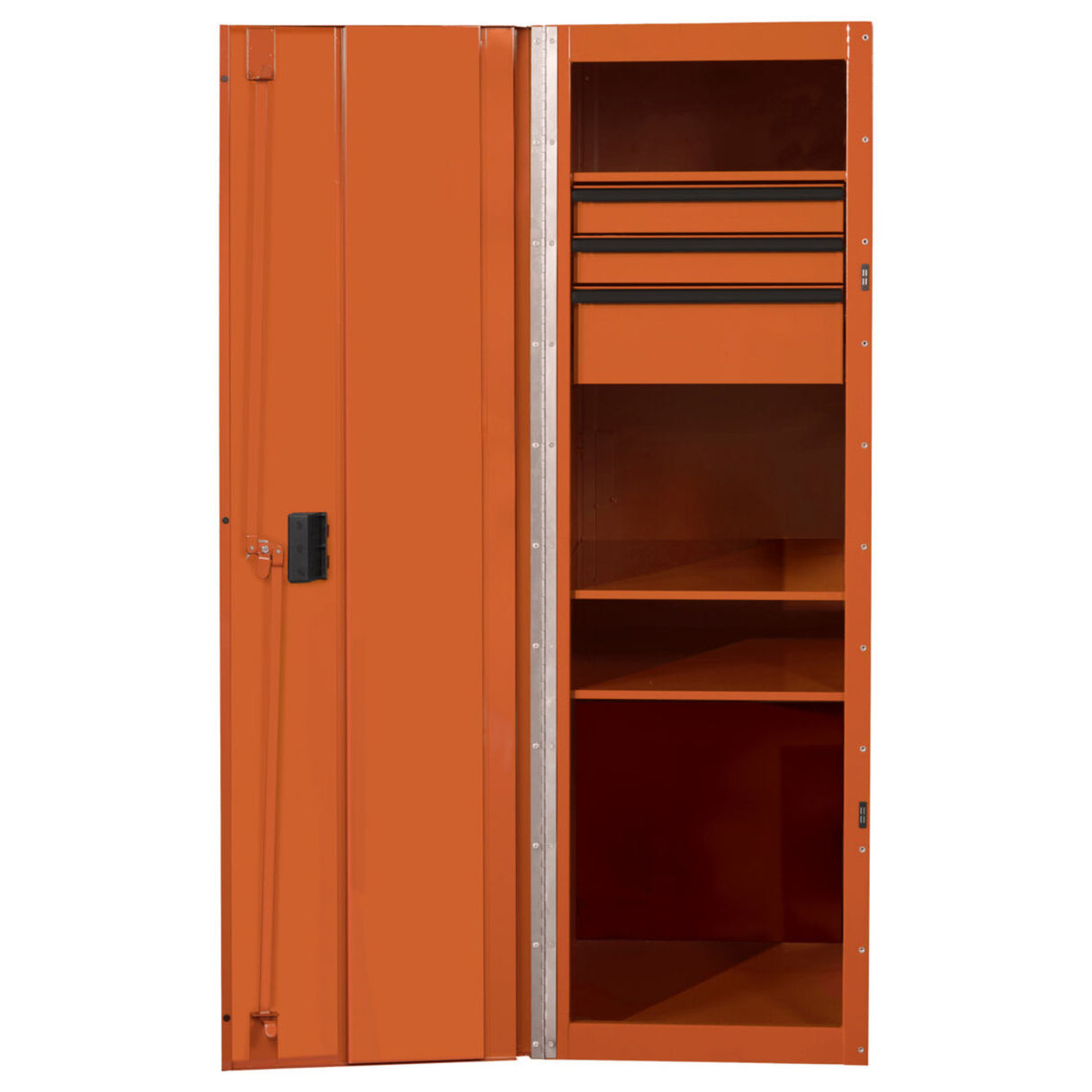 Extreme Tools RX Series 24in W x 30in D 3-Drawer/3-Shelf Side Locker, Orange/Black