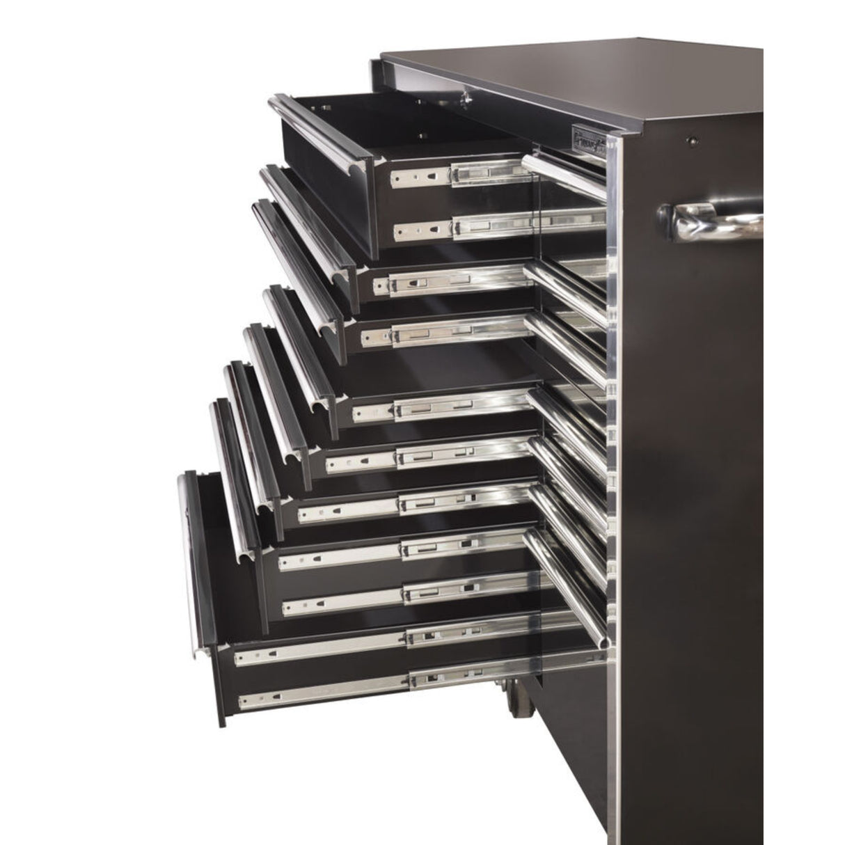 Extreme Tools RX Series 72in W x 25in D 19-Drawer Triple Bank Roller Cabinet, Black/Chrome