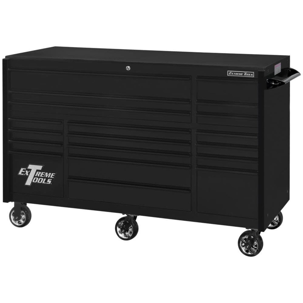 Extreme Tools RX Series 72in W x 30in D 19-Drawer Roller Cabinet, Matte Black
