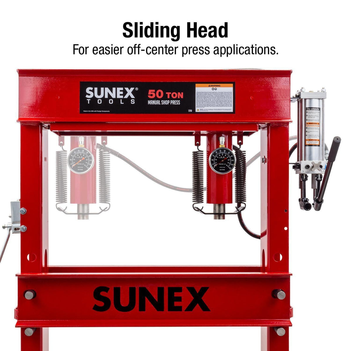 SUNEX 5750 50-Ton Manual Hydraulic Shop Press