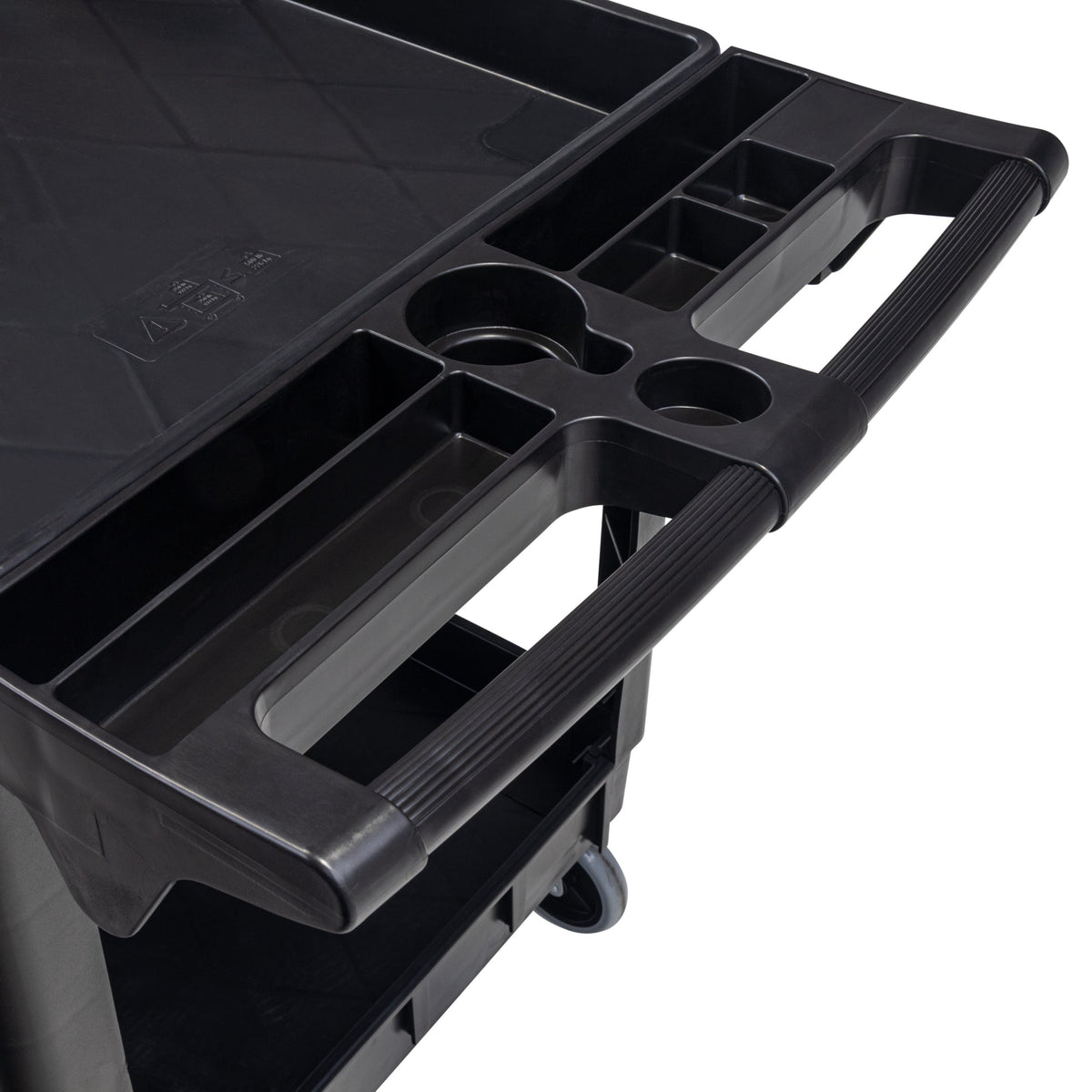 SUNEX Large Heavy-Duty 2-Shelf Utility Cart, Polypropylene, 500 lb Capacity