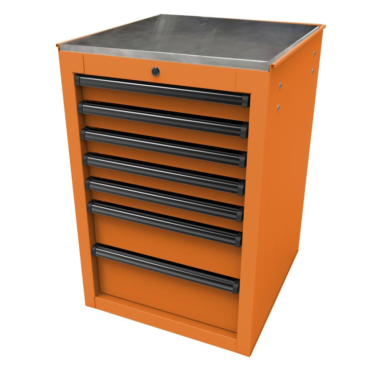Homak RS Pro 22" 7-Drawer Side Cabinet — 24" Depth, Stainless Top, 100 lb Slides