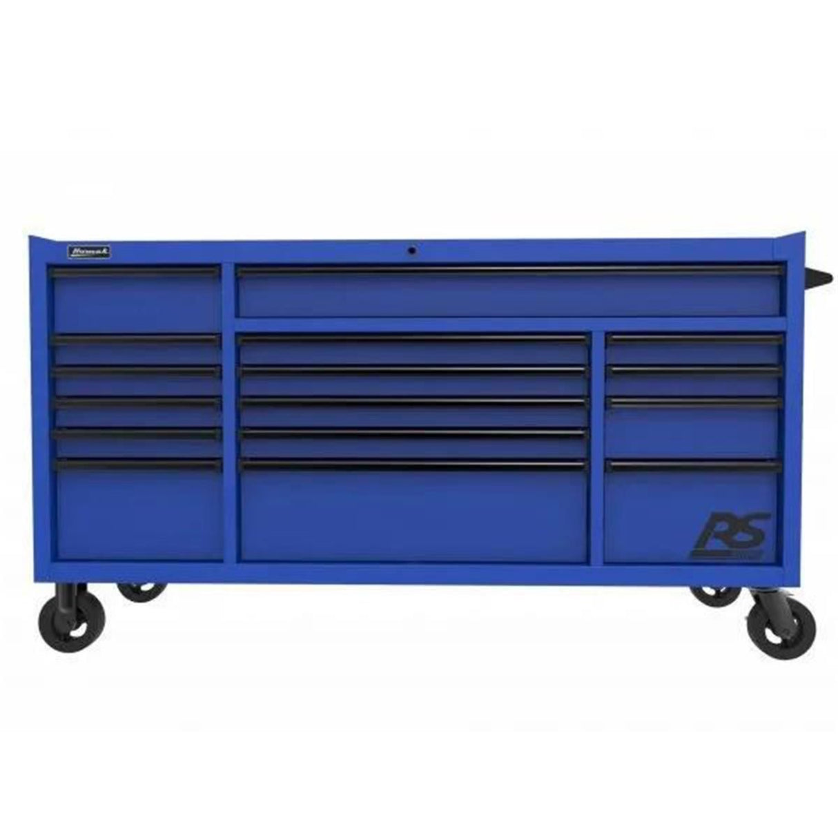 Homak 72" RS Pro 16-Drawer Roller Cabinet — 24" Depth, 100 lb Slides, 660 lb Casters