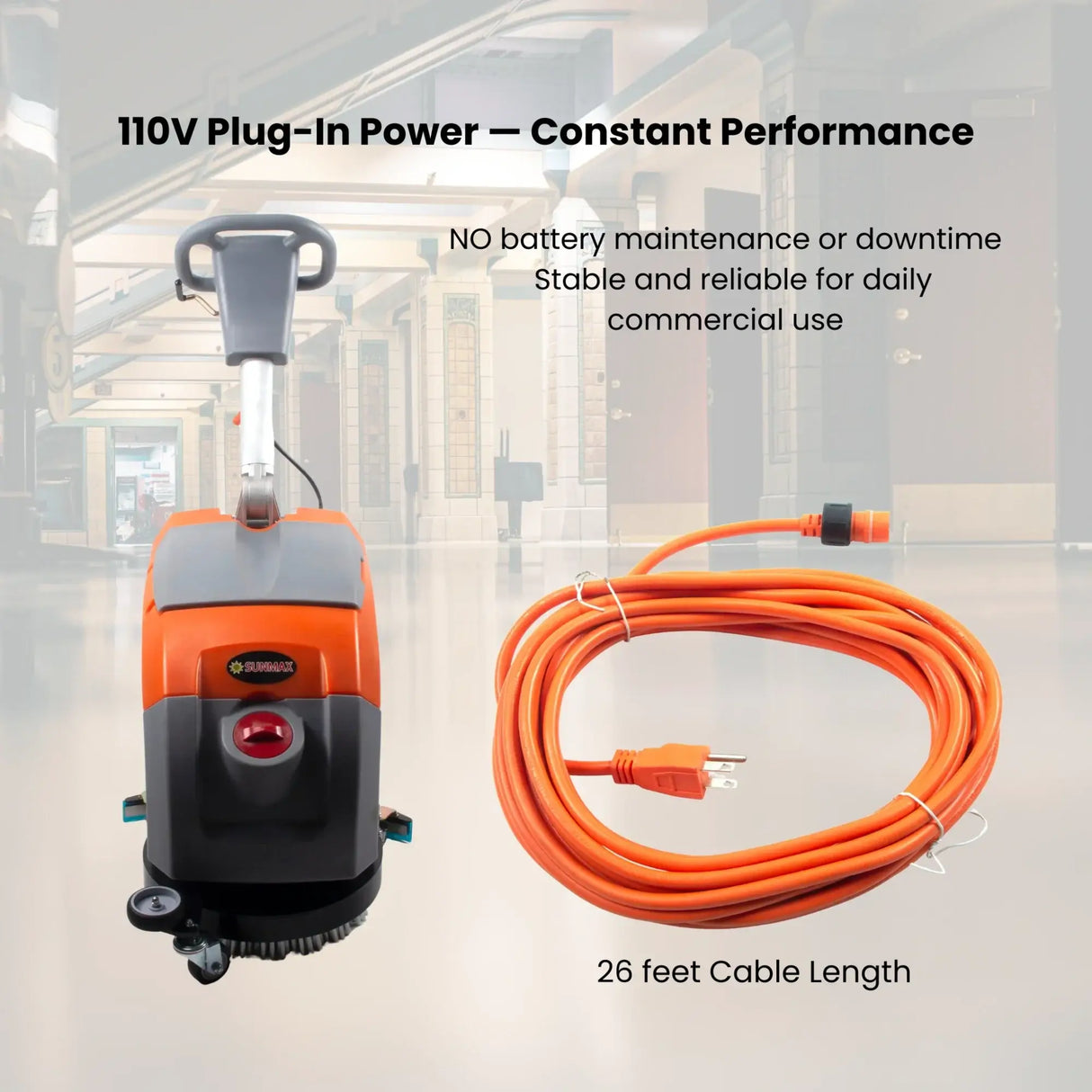 Sunmax RT35AC Compact Corded Electric Floor Scrubber