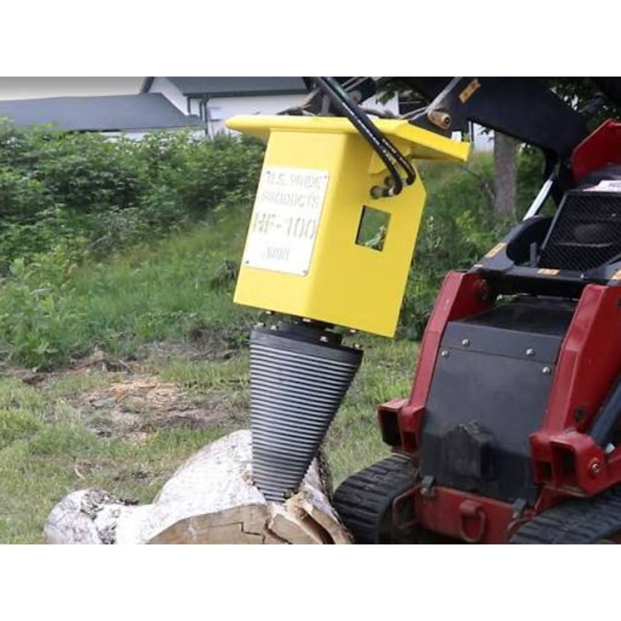 U.S. Pride HF-100 Mini Hands-Free Cone Screw Log Splitter for Mini Skid Steer Loaders