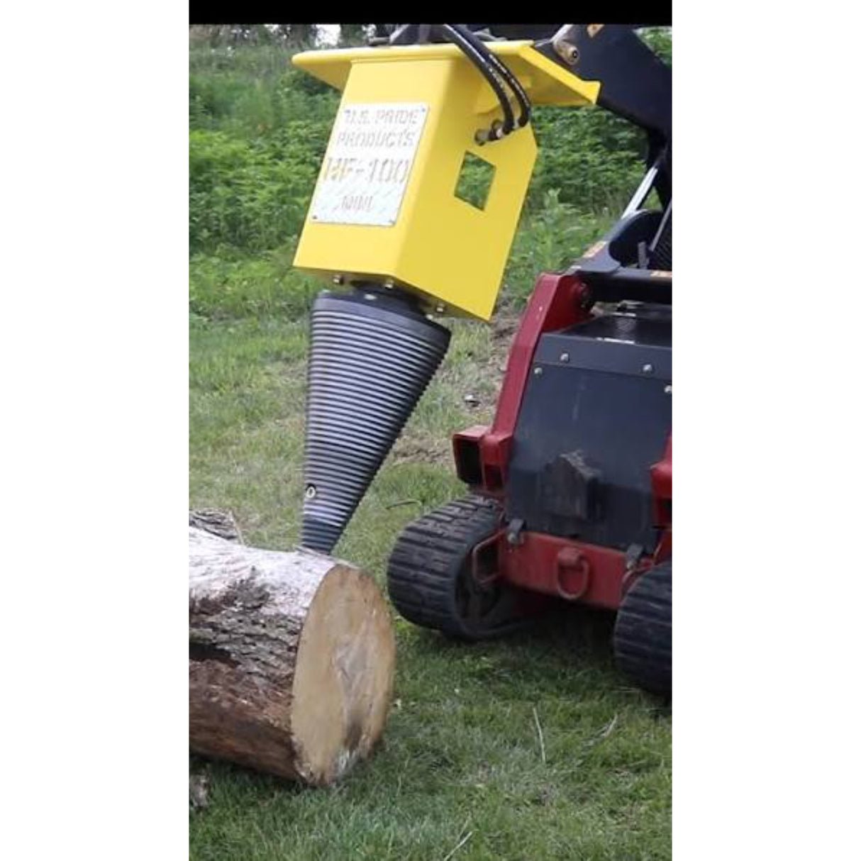 U.S. Pride HF-100 Mini Hands-Free Cone Screw Log Splitter for Mini Skid Steer Loaders