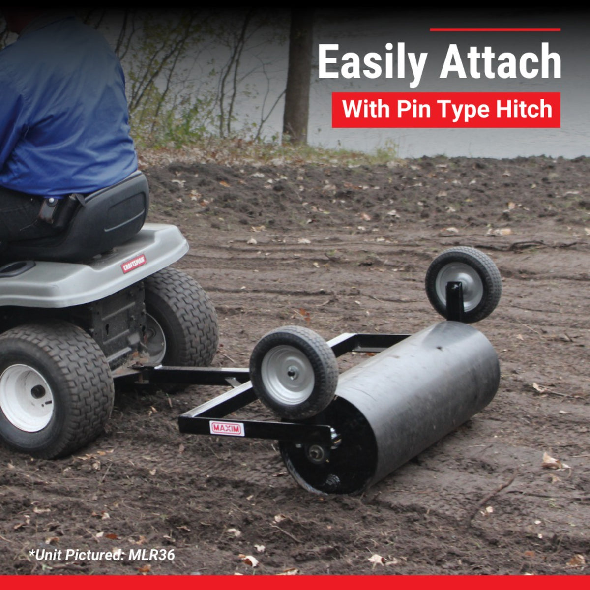 Maxim 48 in. Tow-Behind Lawn Roller, Pin Hitch, Water-Fillable Drum