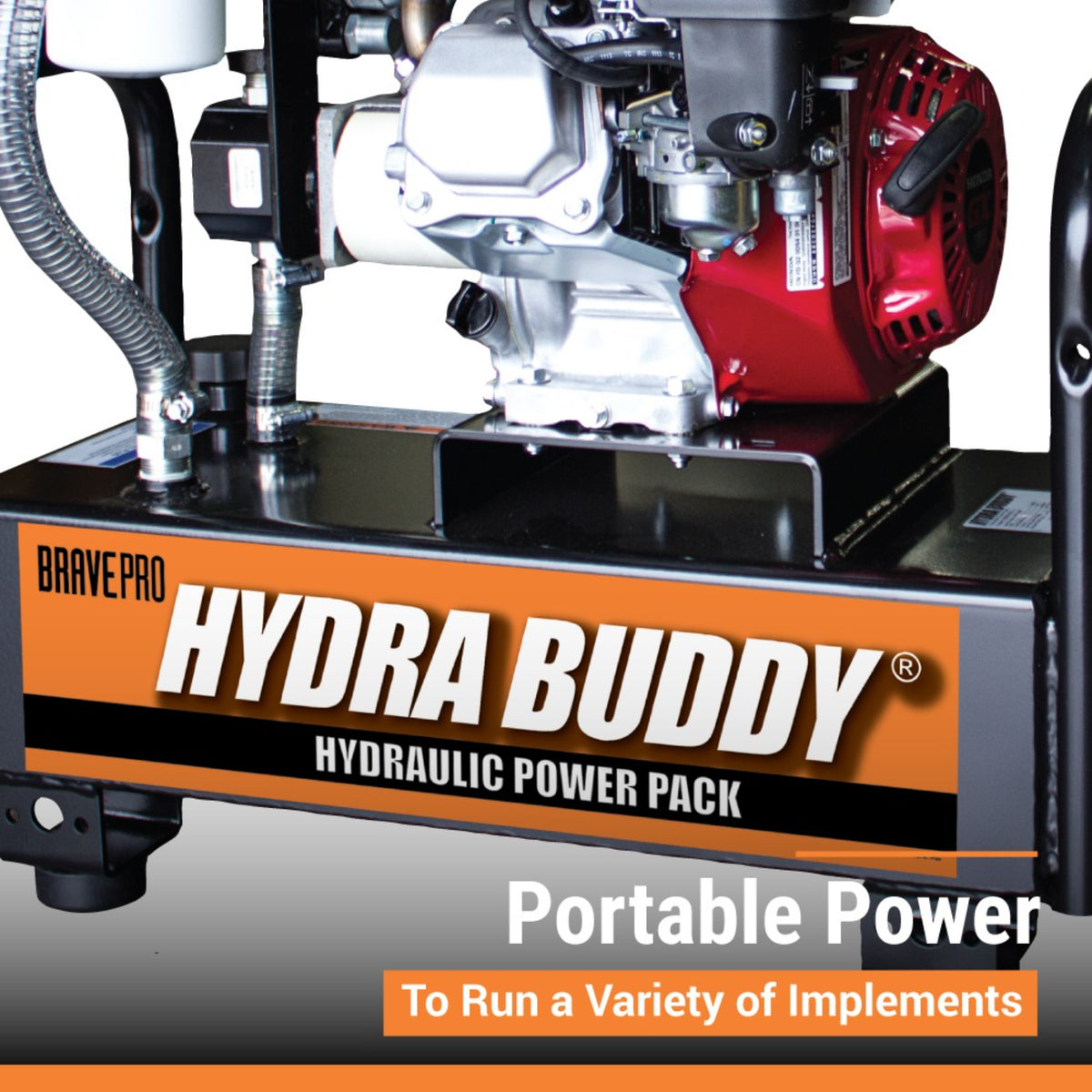 BravePro Hydra Buddy Hydraulic Power Pack — 900 PSI, 7 GPM, Honda GX160 Recoil Start