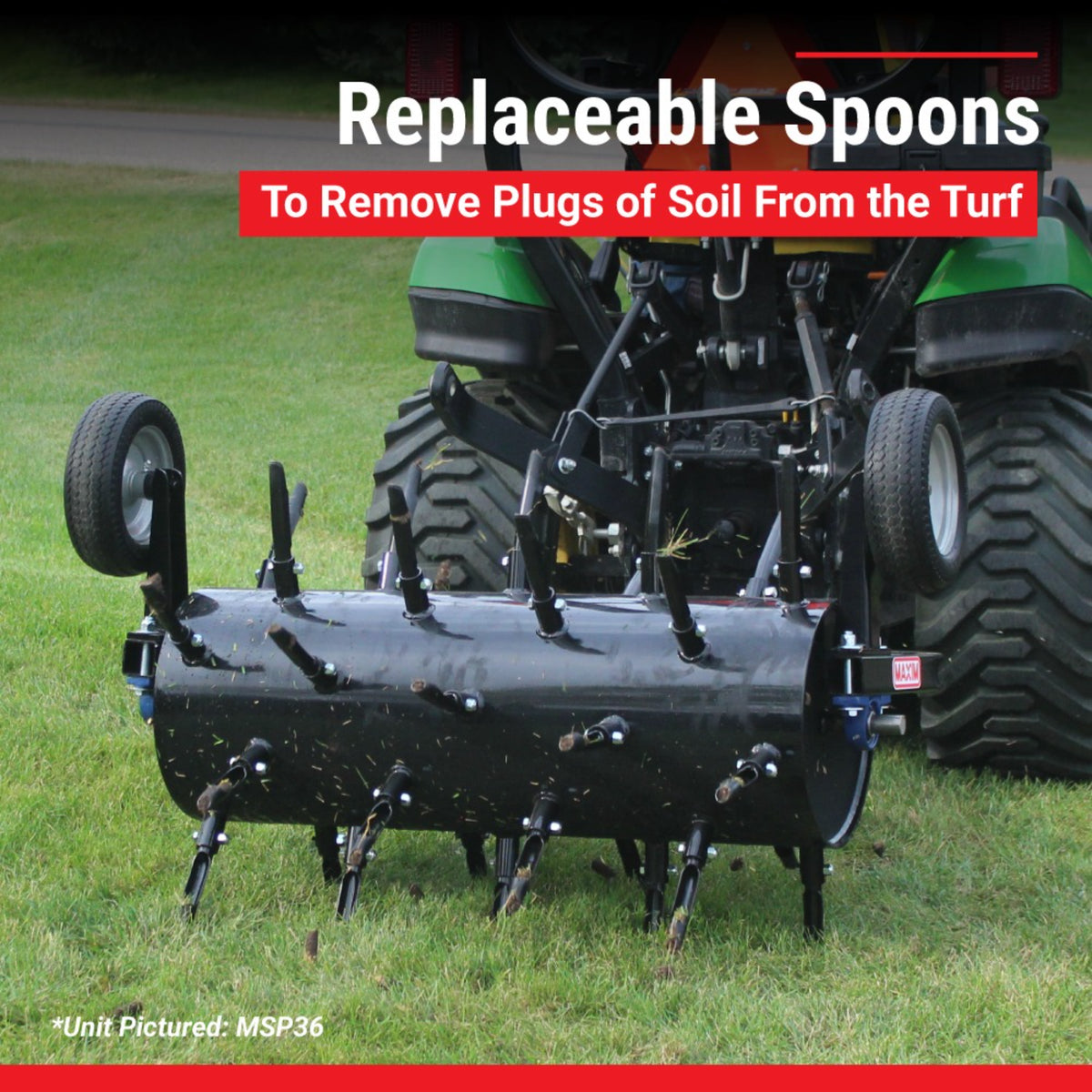 Maxim 48 in. Tow-Behind Plug Aerator, Water-Fillable Drum