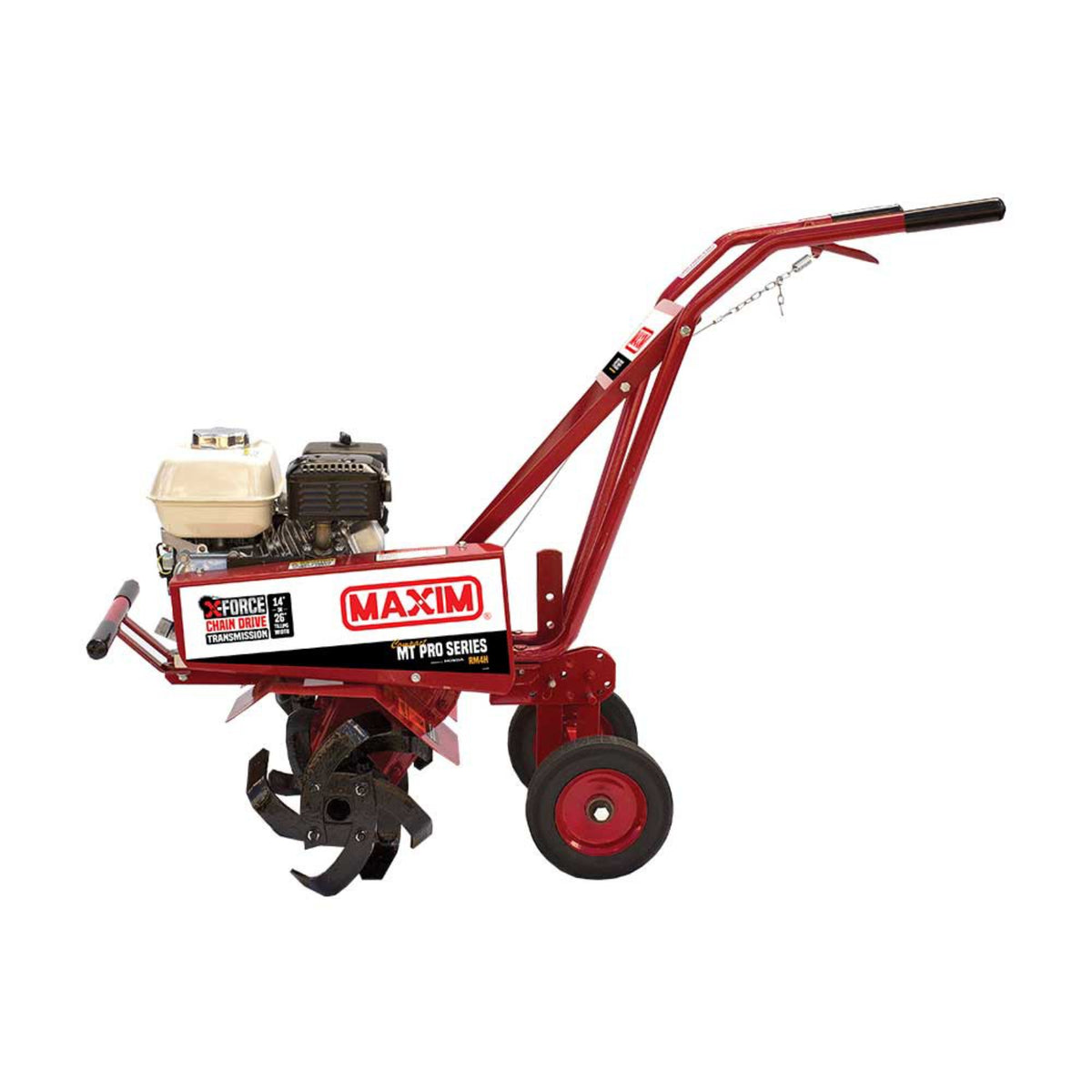 Maxim Compact Commercial Tiller, Honda GX120, Bolt-On Replaceable Tine Blades