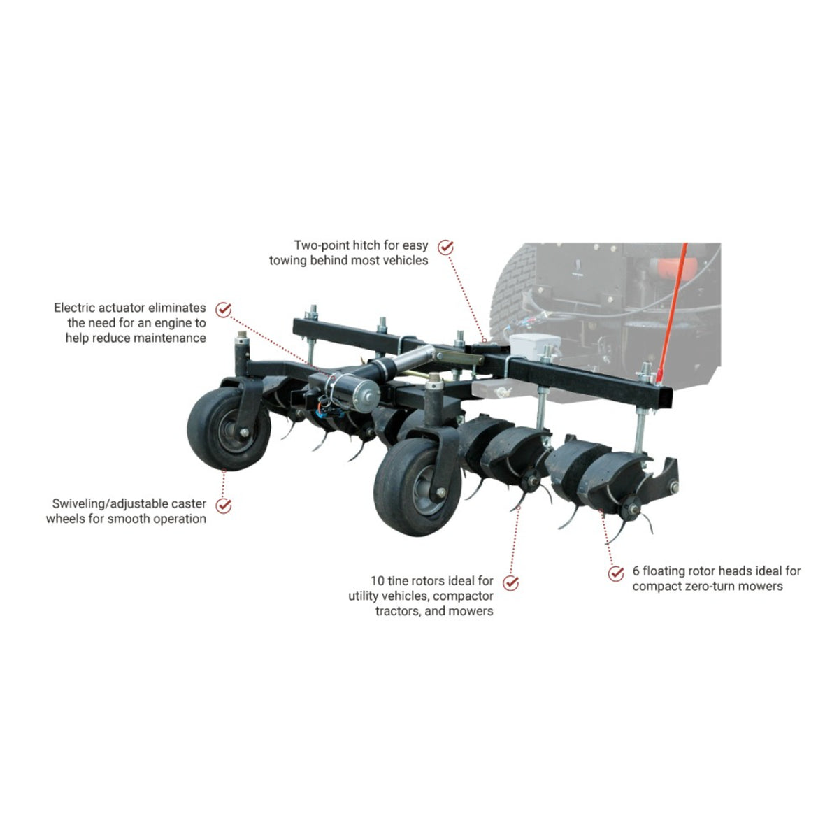 JRCO 60" Hooker Aerator — Tow-Behind Mower & Tractor Attachment