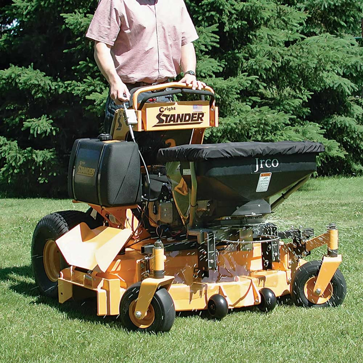 JRCO Broadcast Spreader — Front-Mount, Cable Control, Brushless Motor