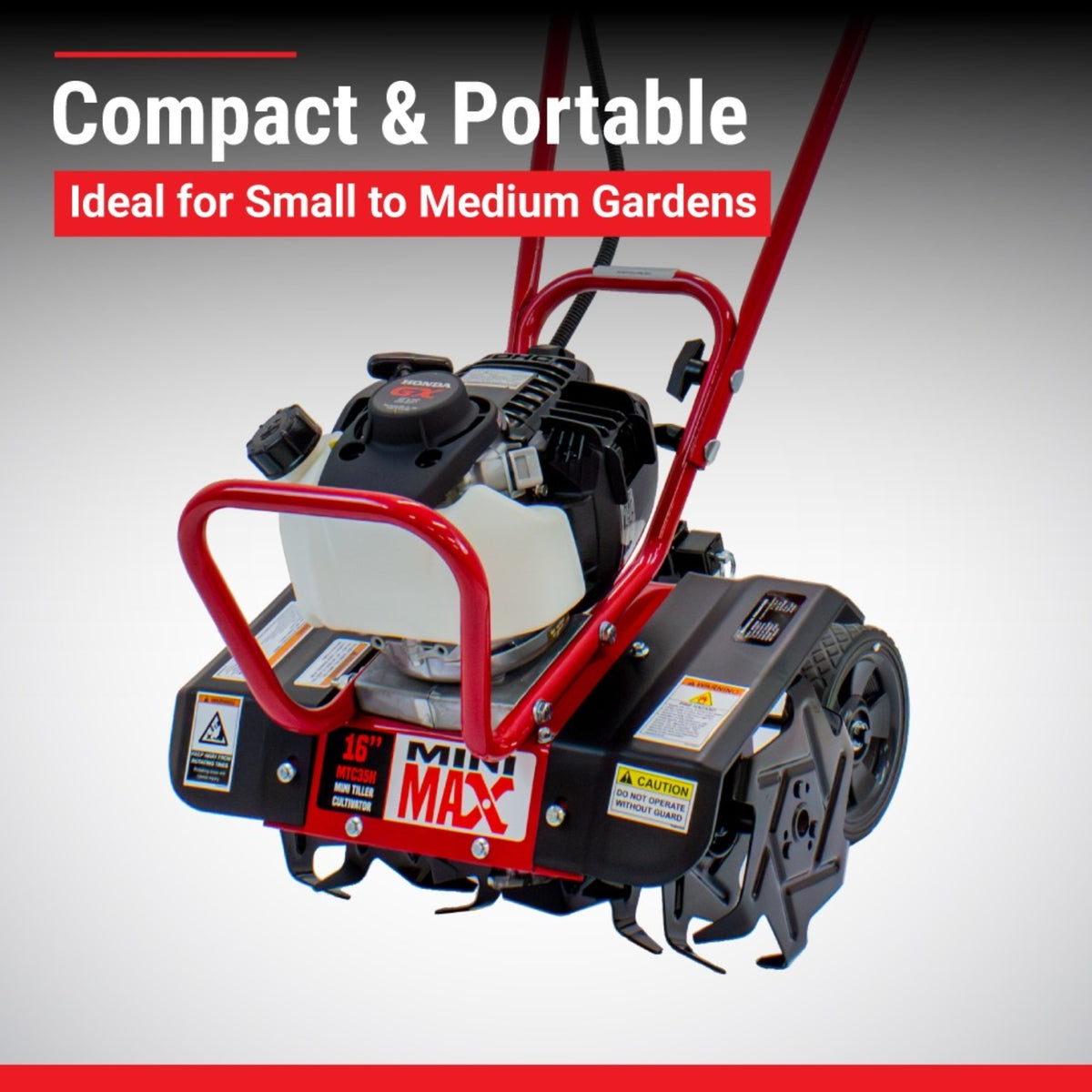 Maxim Mini Max Tiller and Cultivator, Honda GX35, Gear Drive